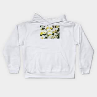 White Pansies After Rain Kids Hoodie